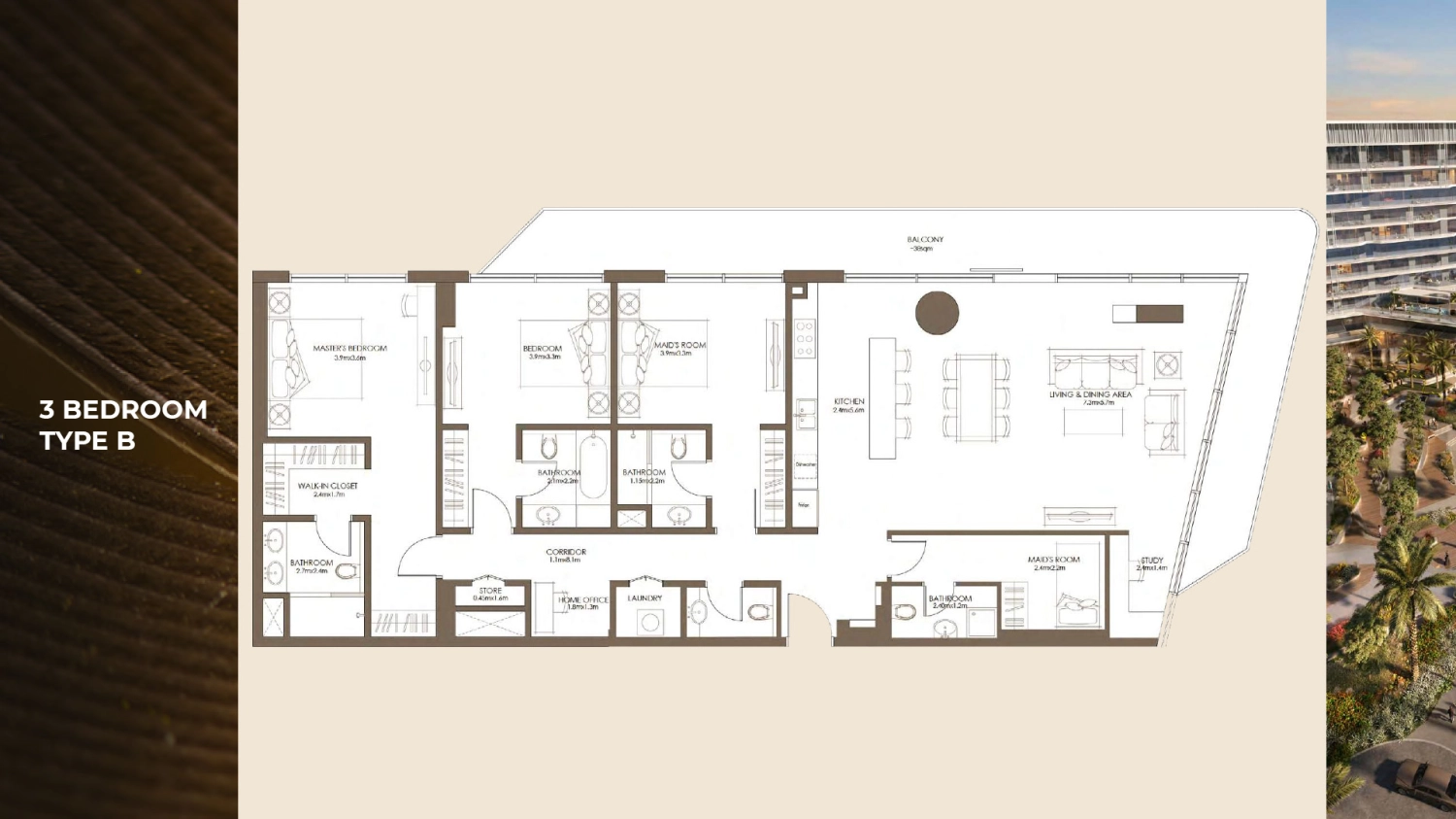 3 BR - Type A